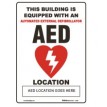AED Window Static Cling Sign  -8" x 13" (10 pack)